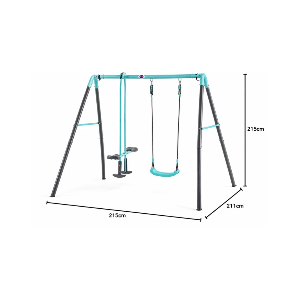 Plum Metal Single Swing & 2-Seater Glider with Mist Feature | Premium Outdoor Kids Swing Set
