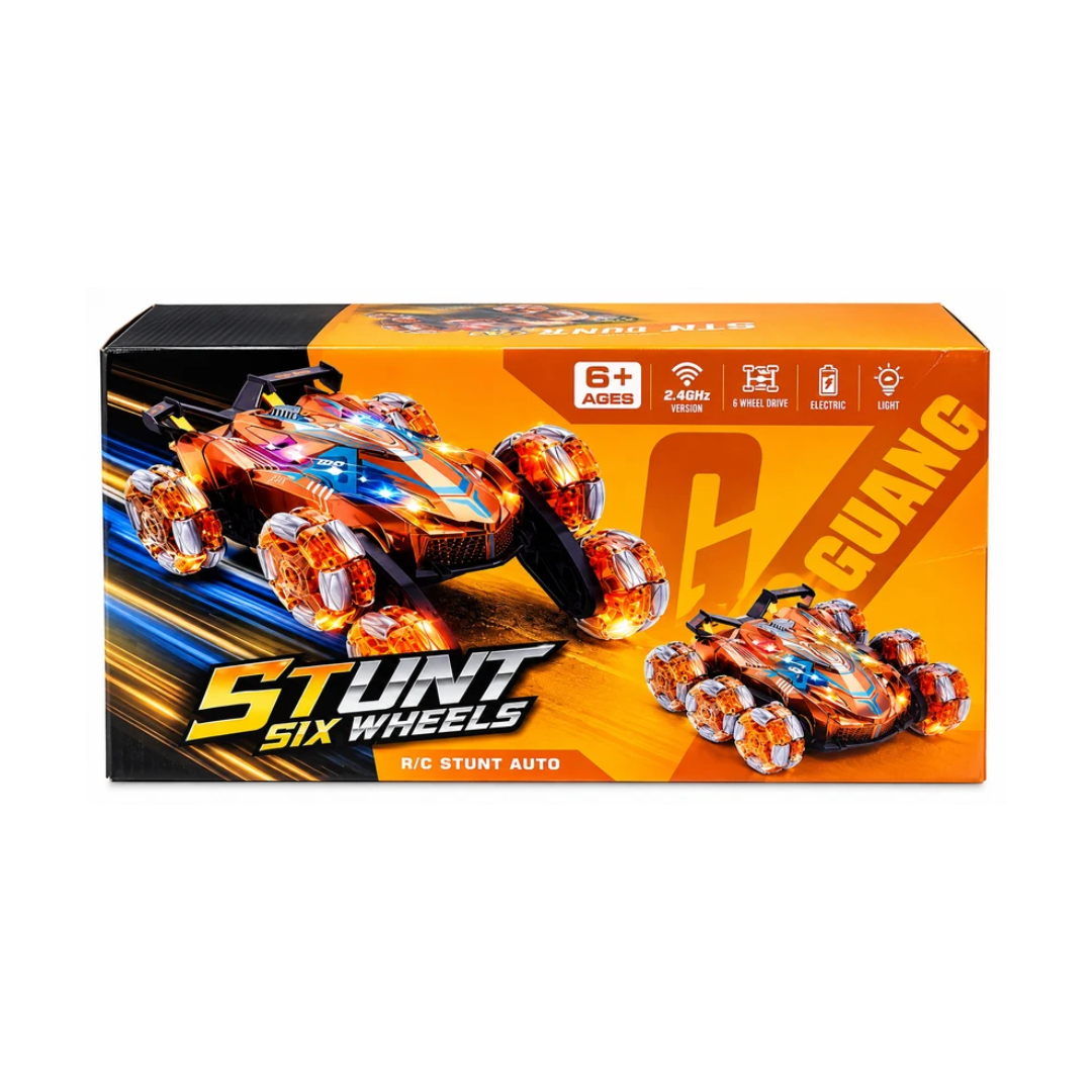 Zhengguang 6 Wheel RC Stunt Car | 2.4GHz Remote Control Toy with Lights | Ages 6+