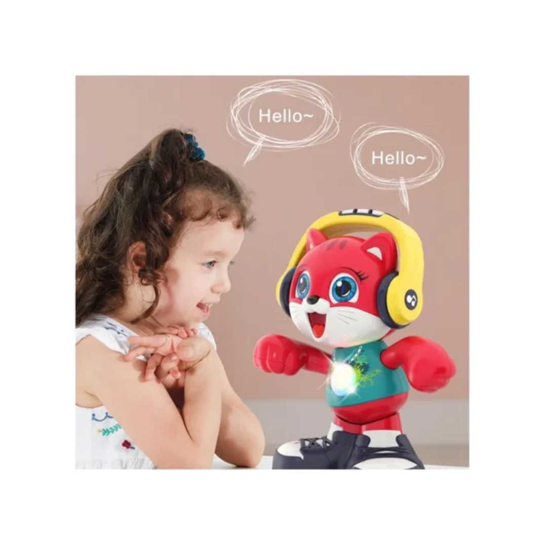 Hola Dancing Cat Interactive Toy Musical Dancing Cat with Talkback Function, Lights & Sounds