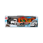 LUMO RC Action Truck Car Carrier with 4 Mini Cars | 2.4GHz Remote Control Double-Decker Transport Truck with USB Charging for Kids Ages 4+ Years – White & Orange