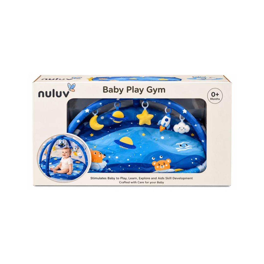 Nuluv Baby Play Gym | Soft Activity & Play Mat with Hanging Toys | 0+ Months