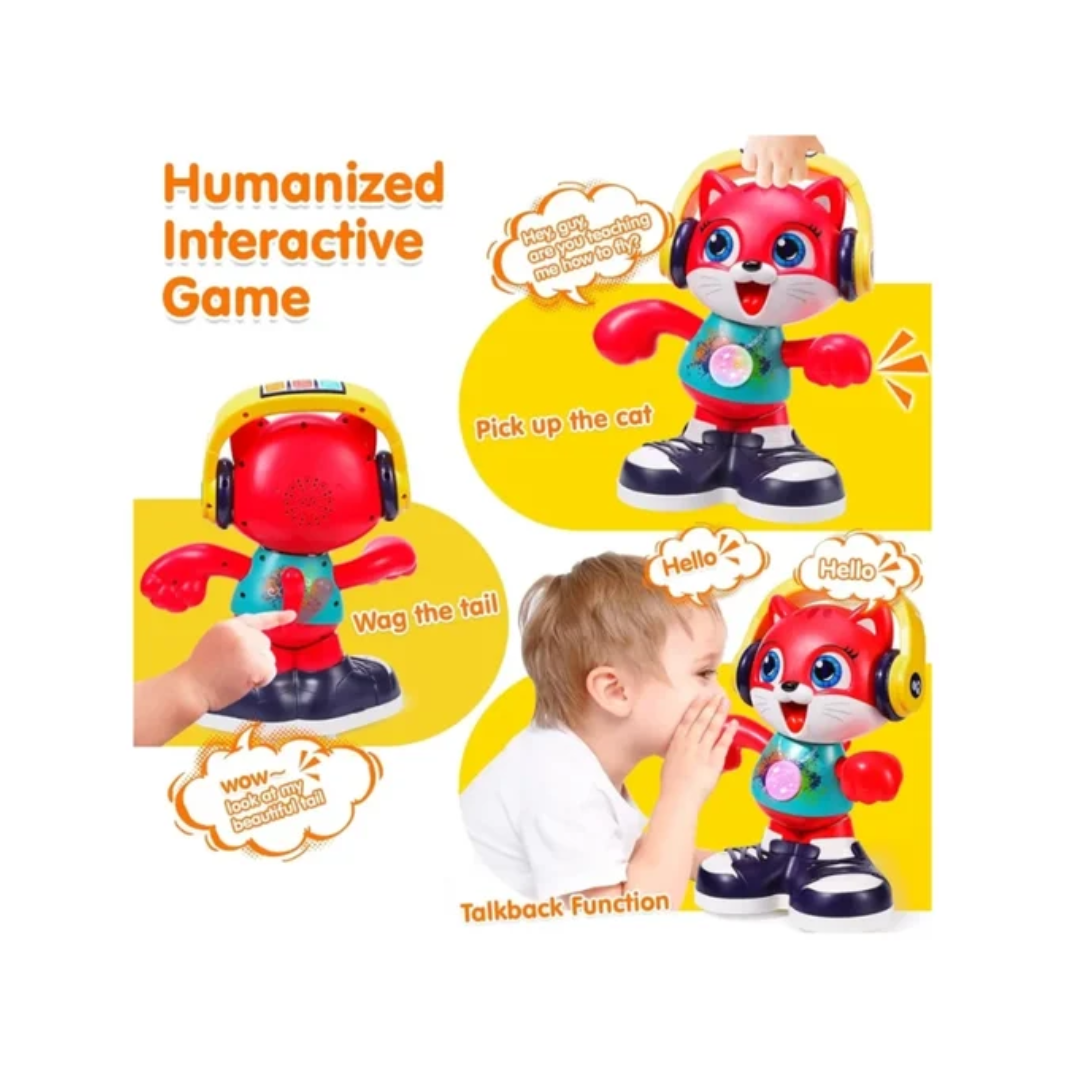 Hola Dancing Cat Interactive Toy Musical Dancing Cat with Talkback Function, Lights & Sounds