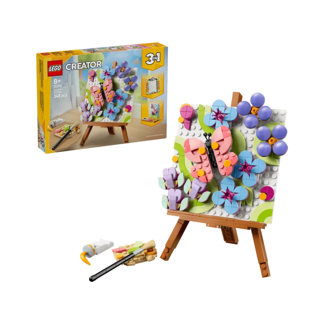 LEGO Creator 3-in-1 Floral Art Decor Painting Building Set 31390, 348 Pieces – 8+ Years