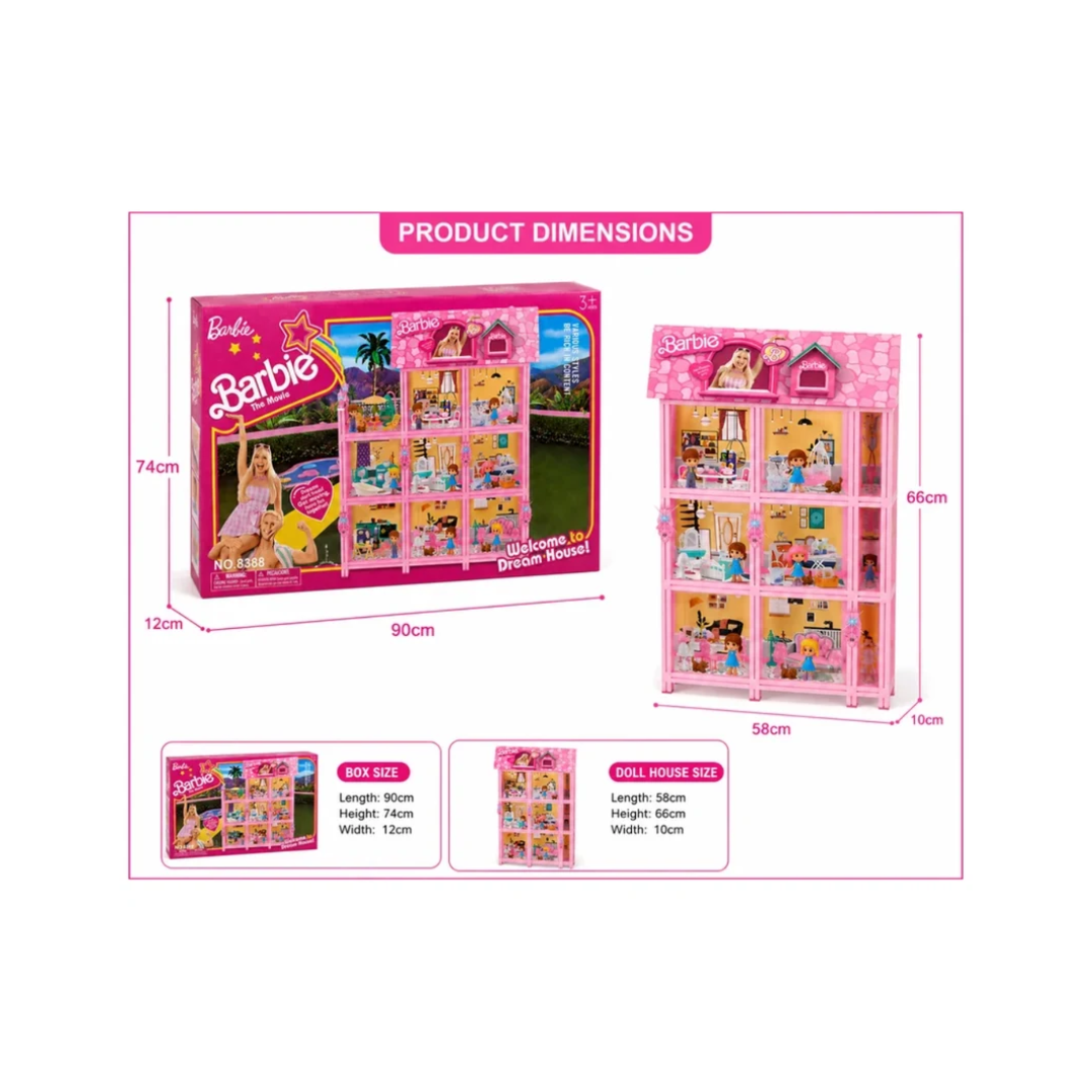 Barbie Dream House 3-Storey Dollhouse Playset with Furniture & Accessories – 8388