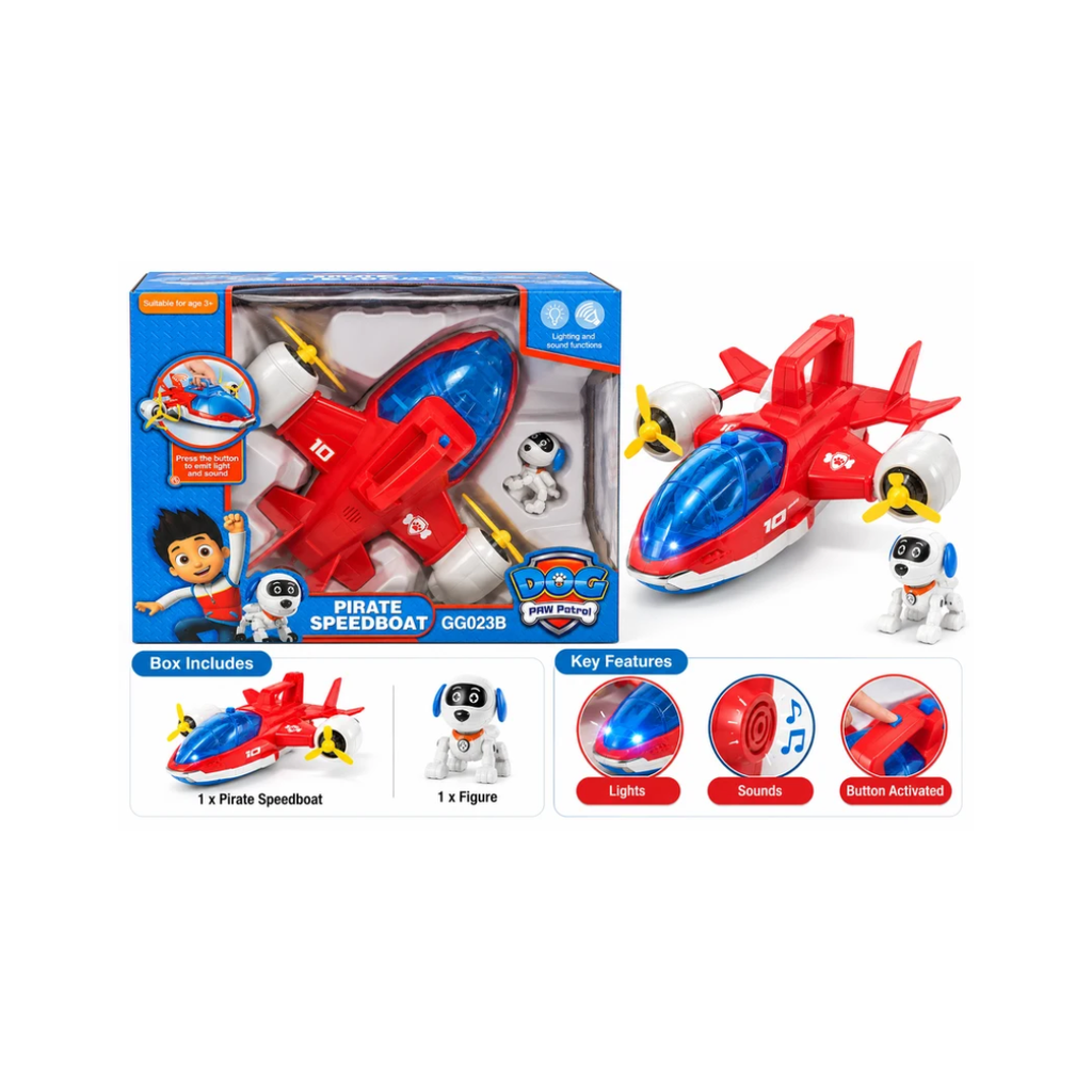 Paw Patrol Pirate Speedboat Toy with Lights & Sounds for Kids 3+ Years