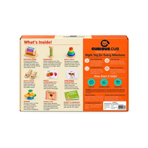 Curious Cub Play & Learn Montessori Kit – Level 3 | 5 Months+ | 9 Engaging Toys