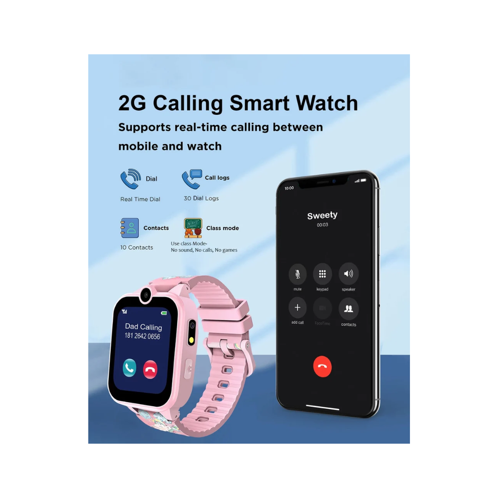 Spiky Griffin Calling Feature Loaded Smartwatch - Pink