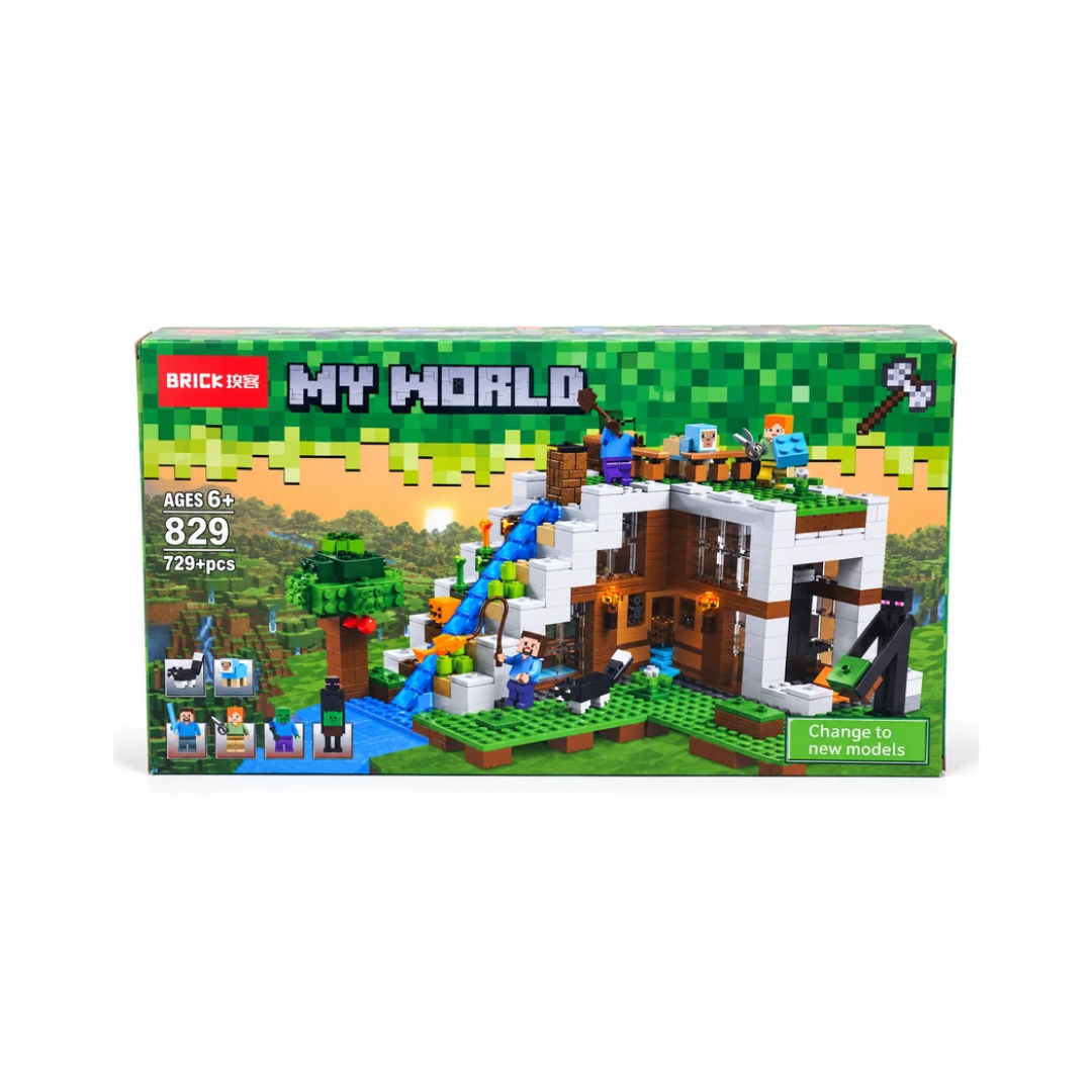 BRICK My World Building Blocks Set 729+ Pieces – Minecraft Style Adventure House Construction Toy for Kids 6+ Years