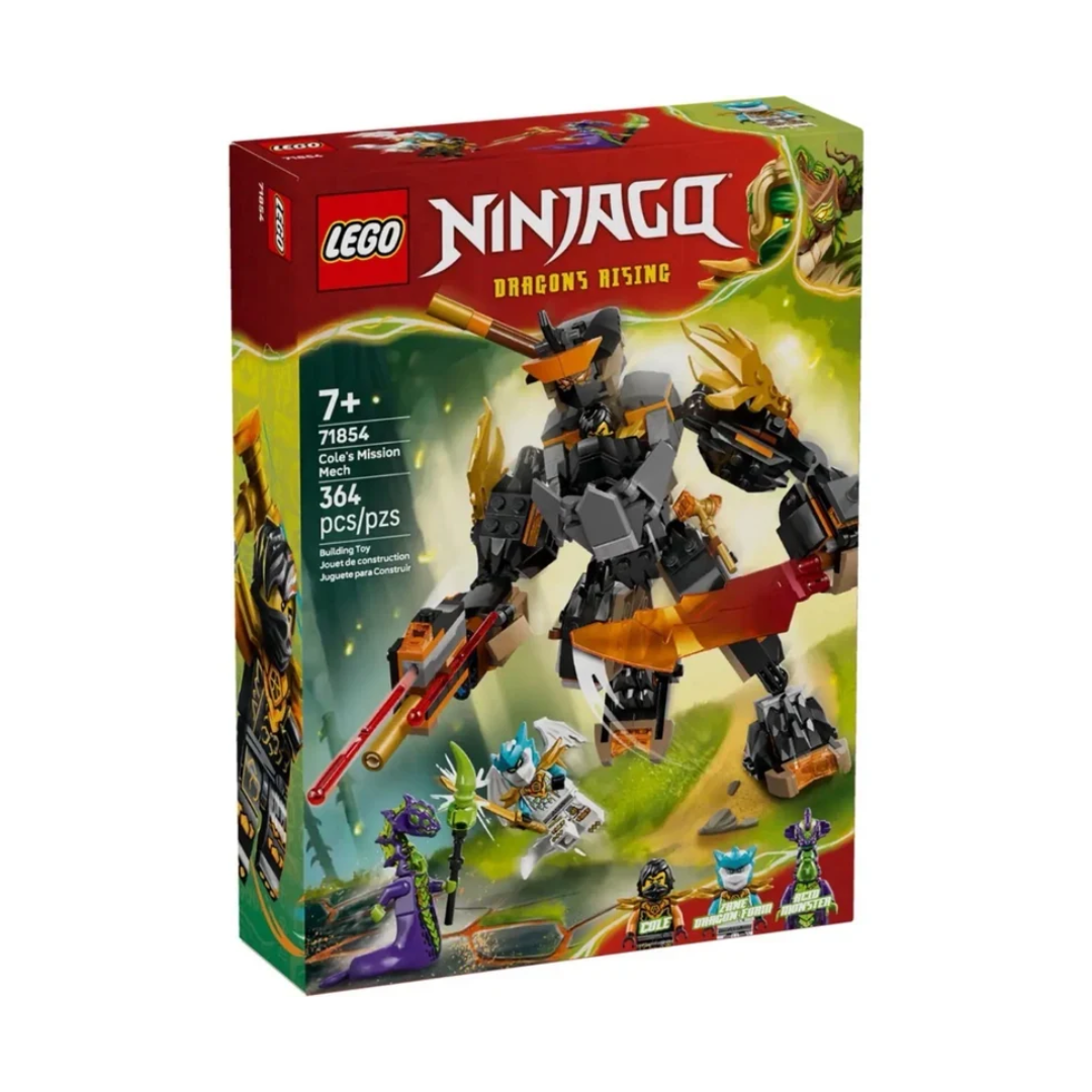 LEGO NINJAGO Cole’s Mission Mech & Dragon Zane Building Set 71854, 364 Pieces – 7+ Years