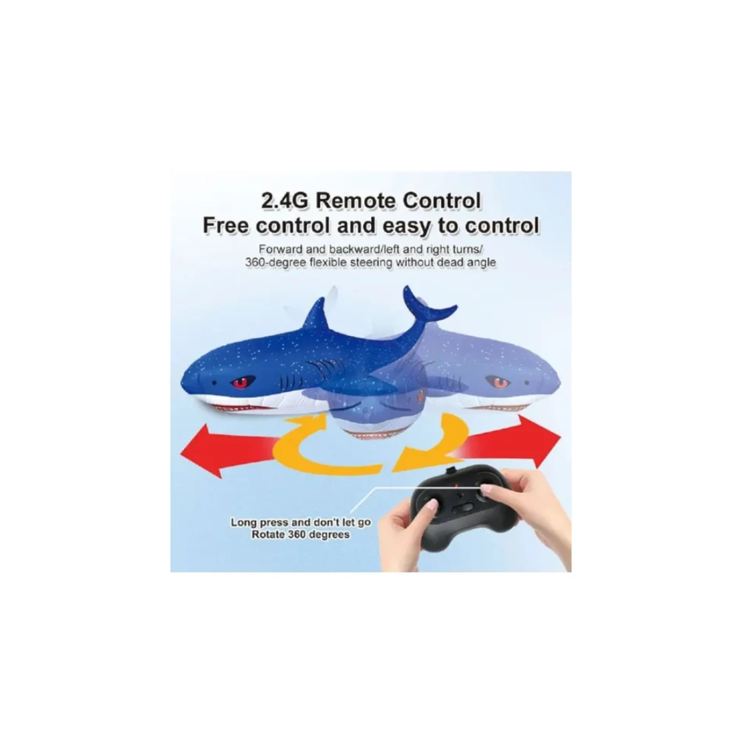 Rainbow Toys Inflatable Shark Remote Control Toy – 360° Rotating 2.4GHz RC Shark for Kids