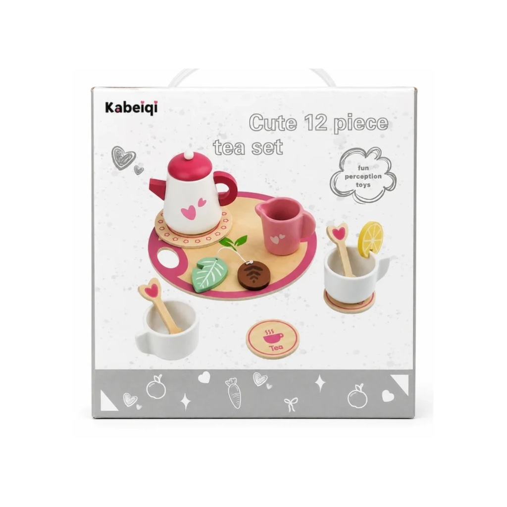 Cute 12-Piece Tea Set for Kids – Pretend Play Tea Party Toy Set