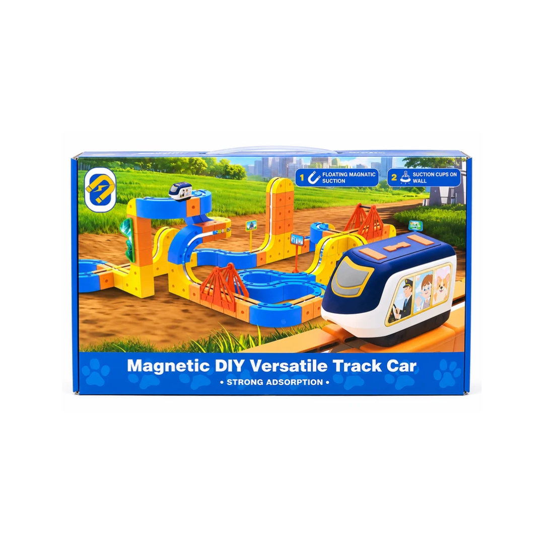 Magnetic DIY Versatile Track Car Building Set with Magnetic Vehicle for Kids
