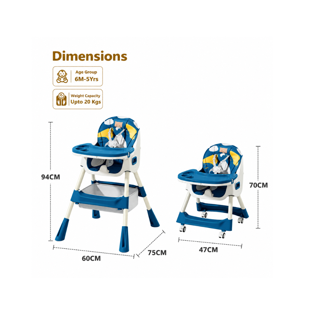 R For Rabbit Sugar Doodle Plus High Chair For Kids 3-in-1 Convertible Design