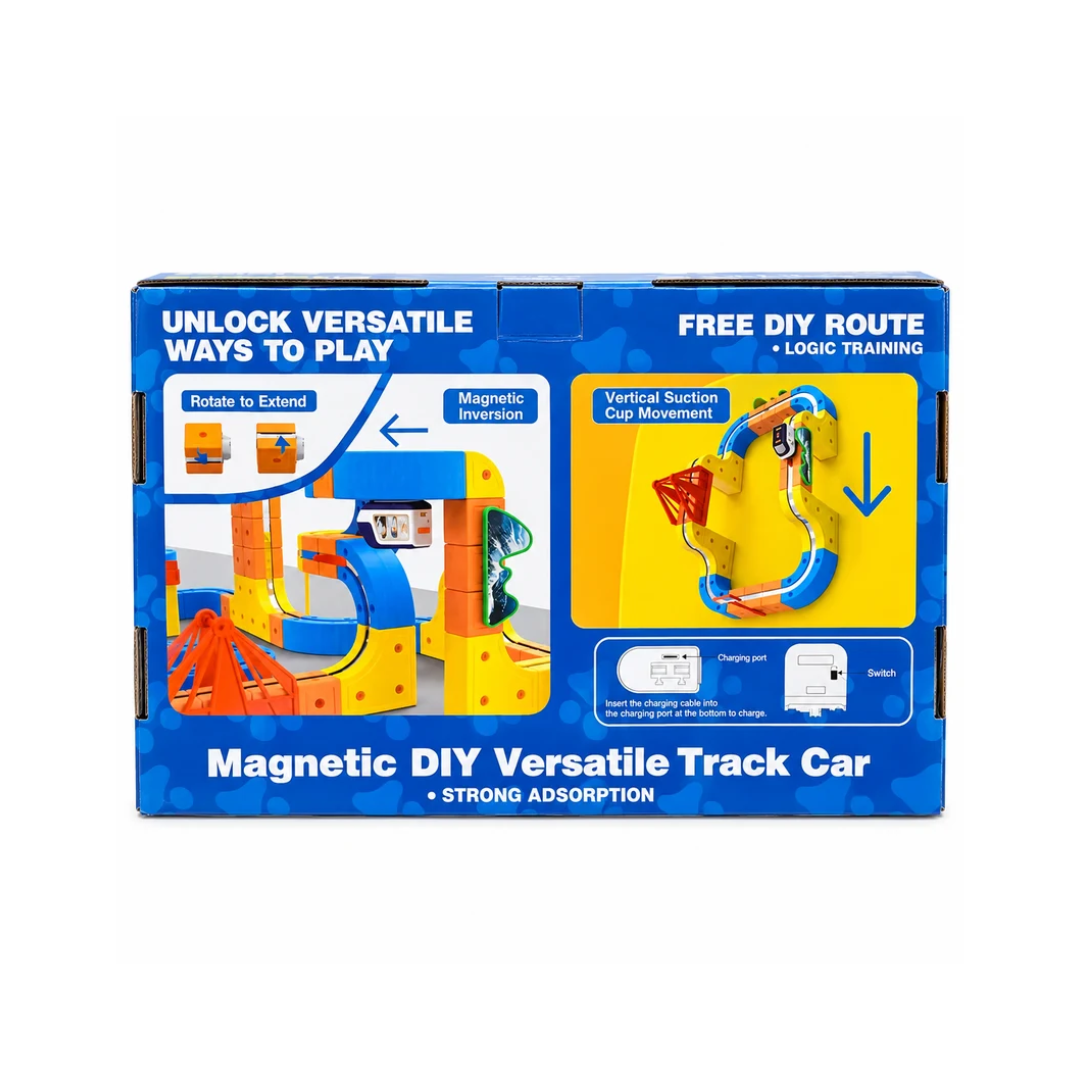 Magnetic DIY Versatile Track Car Building Set with Magnetic Vehicle for Kids