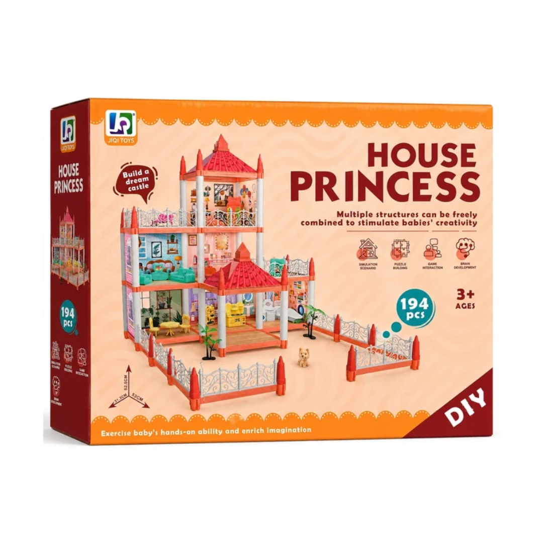 Rainbow Toys Doll House Princess DIY Dream Castle Building Set – 194 Pcs