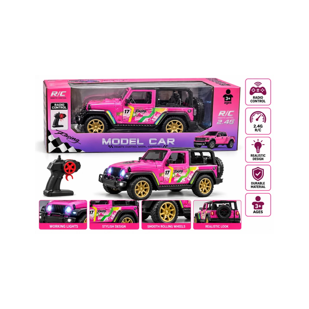 Remote Control Off-Road Jeep with Radio Control – Pink – 3+ Years