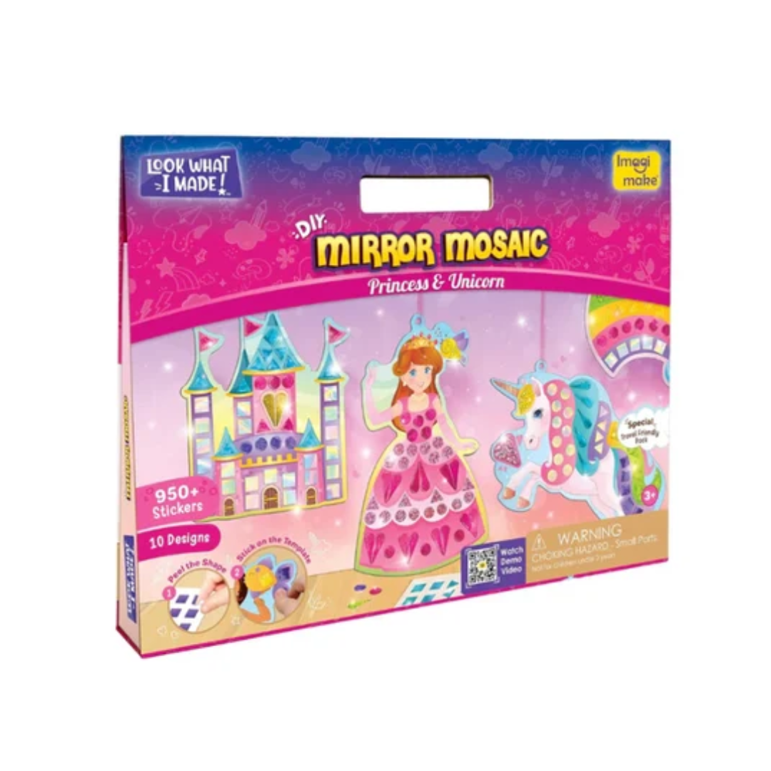 Imagimake Mirror Mosaic : Princess & Unicorn | Mess Free DIY Mosaic Craft kit
