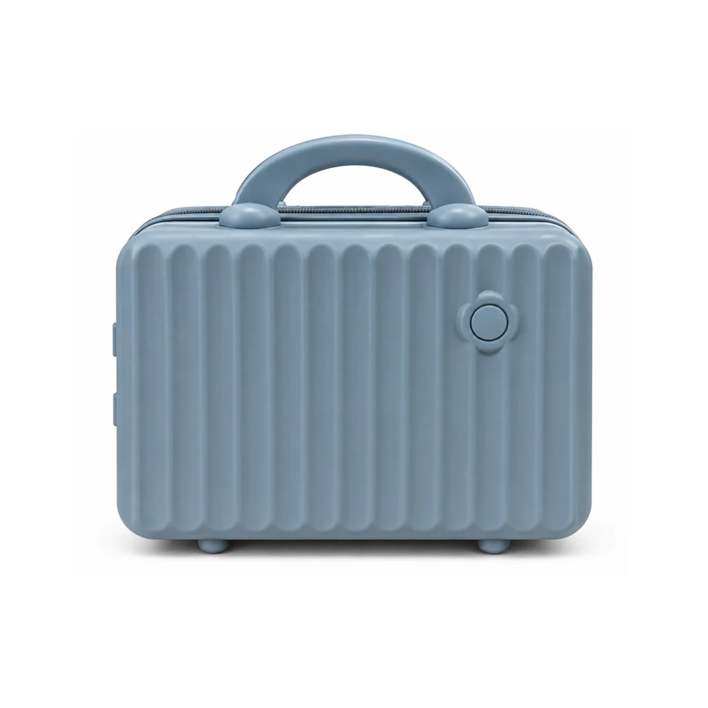 Portable Hard Shell Makeup & Travel Organizer Case with Handle – Blue Grey (30cm)