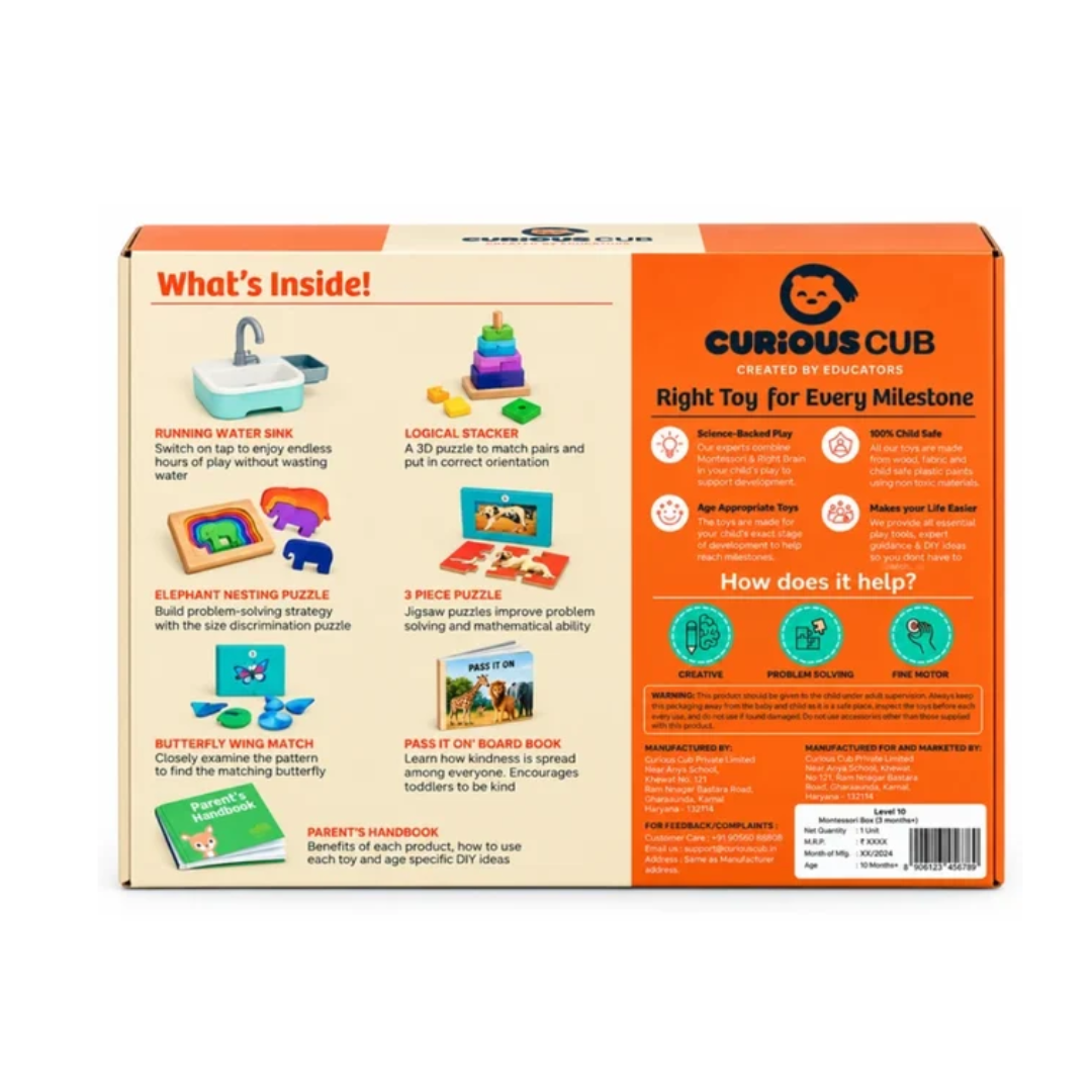 Curious Cub Play & Learn Montessori Kit – Level 12 | 2 Years 3 Months+ | 7 Engaging Toys