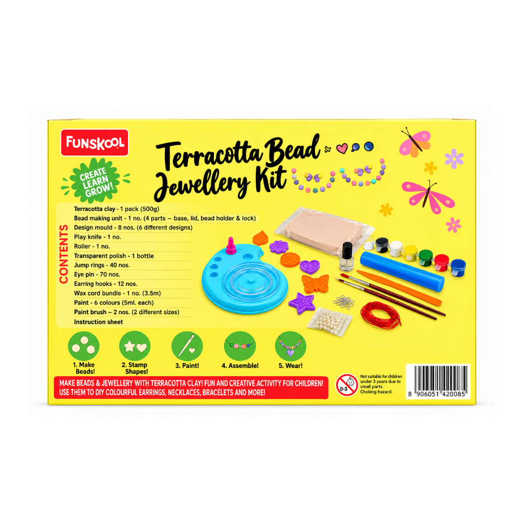 Funskool Handycraft Ne Terracotta jewellery Kit (Multi color)