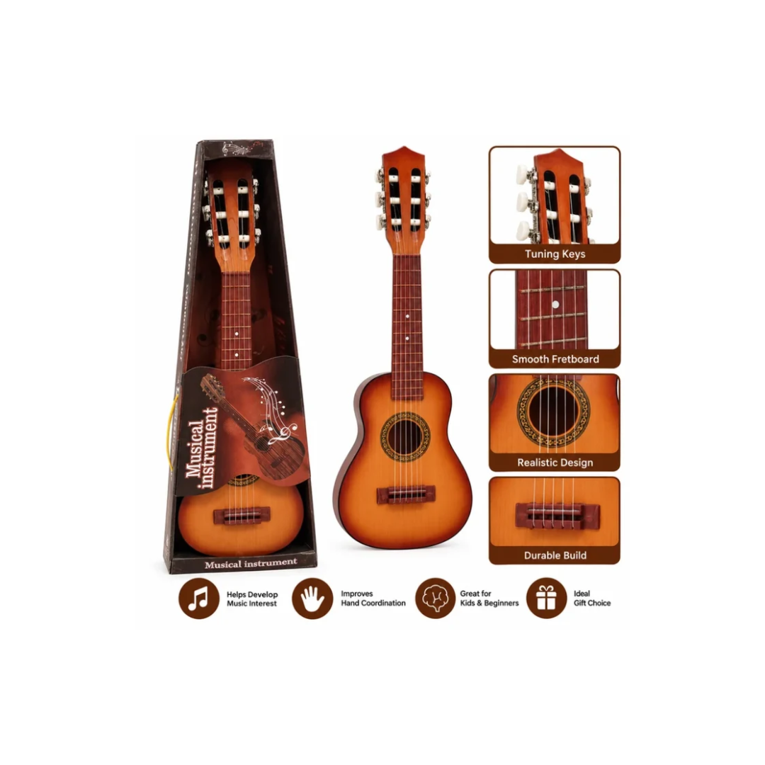Kids 6-String Classical Guitar Musical Instrument – Beginner Pretend Play Guitar for Kids