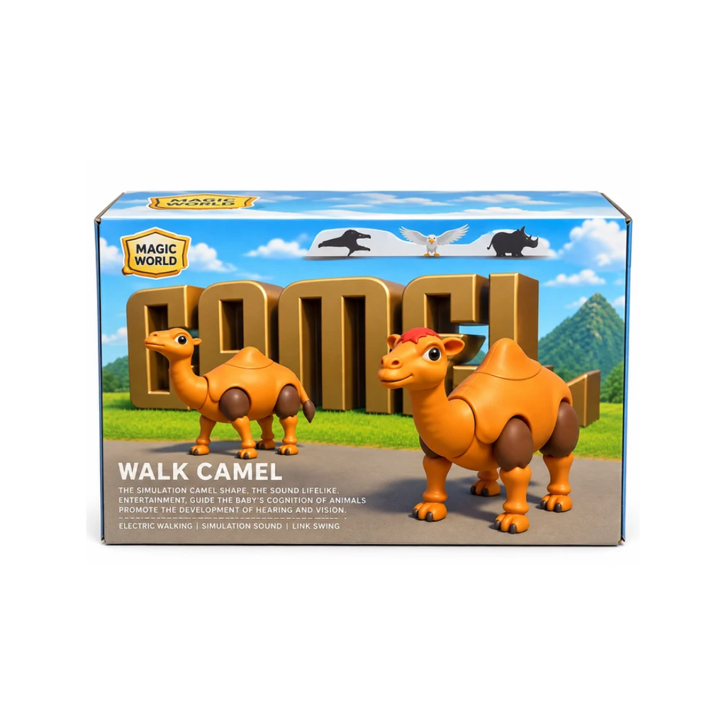 Electric Walking Camel Toy with Realistic Sound & Movement – Interactive Animal Toy for Kids