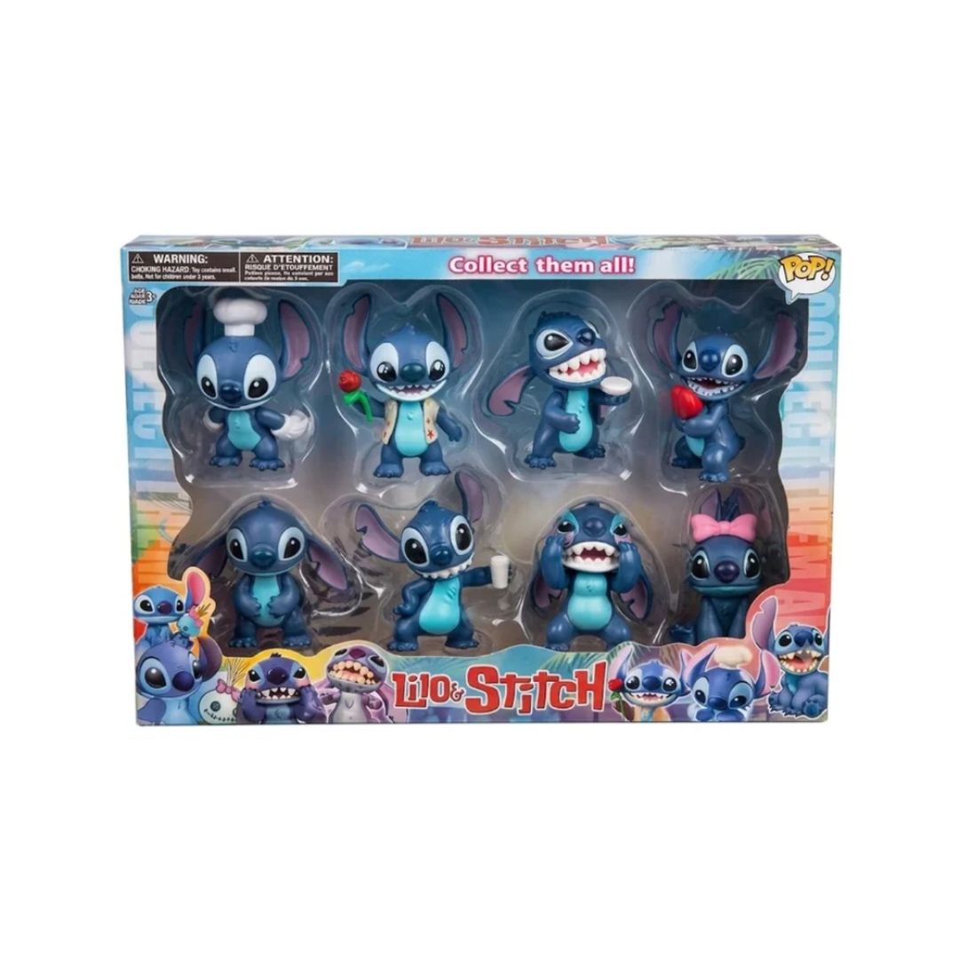 Lilo & Stitch 8-Piece Cute Character Figure Set – Collectible Figures for Kids