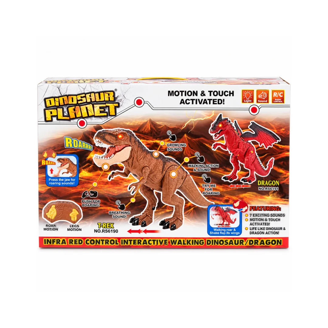 Infrared Remote Control Interactive Walking T-Rex Dinosaur with Light & Sound – 3+ Years