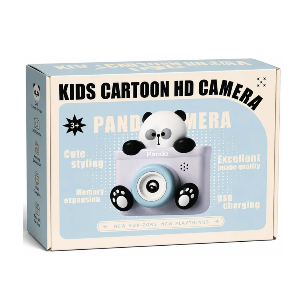 Kids Cartoon HD Digital Camera – Cute Panda Camera with USB Charging Assorted Color
