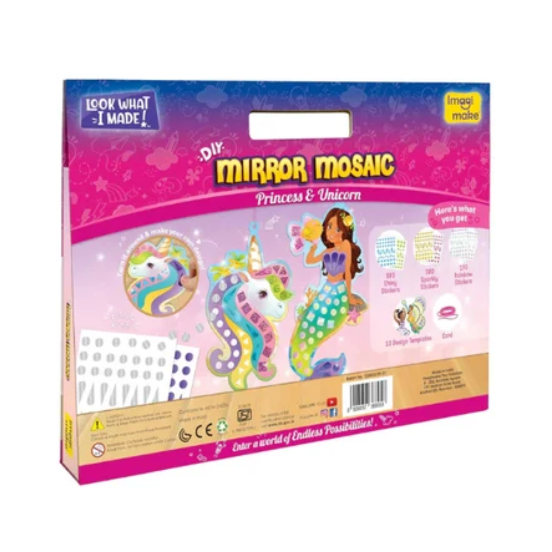 Imagimake Mirror Mosaic : Princess & Unicorn | Mess Free DIY Mosaic Craft kit