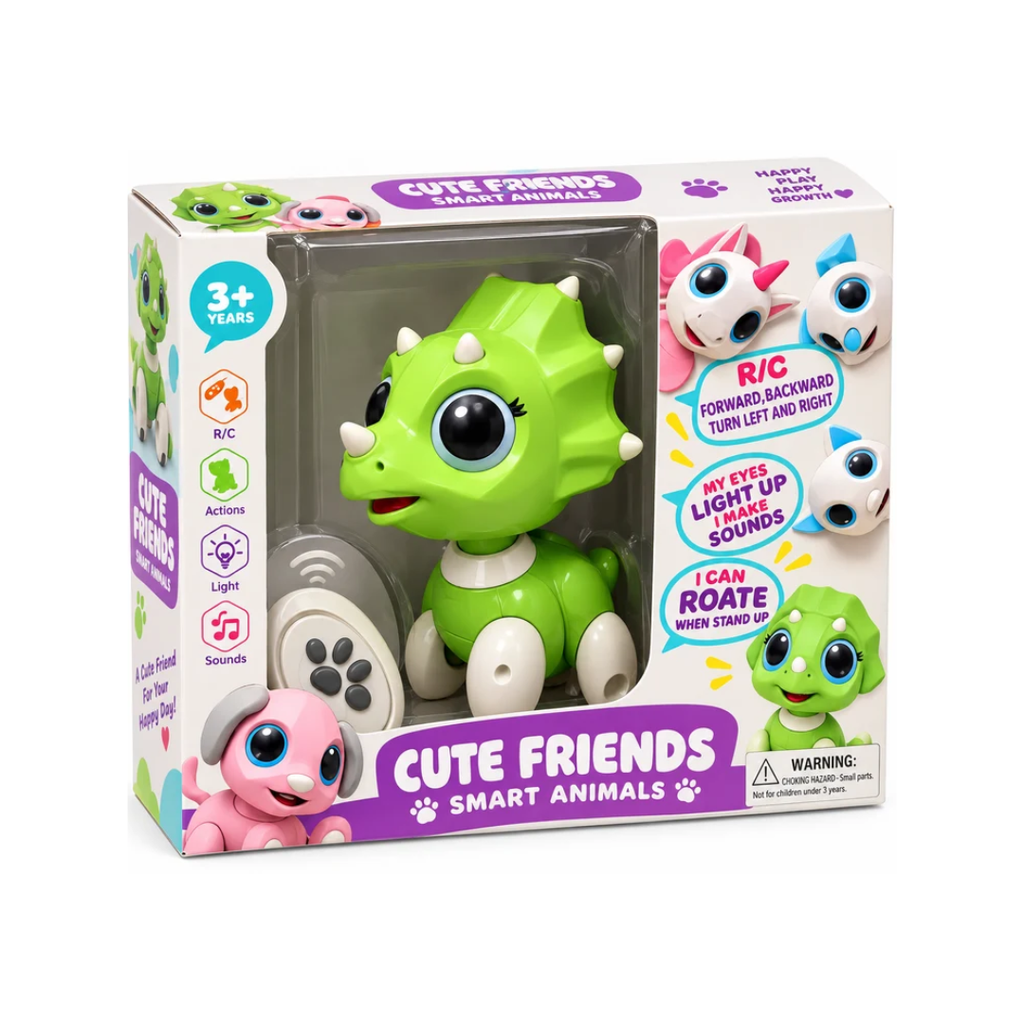 Cute Friends Smart Animals R/C Dinosaur – Remote Control Interactive Toy with Light & Sound | 3+ Years