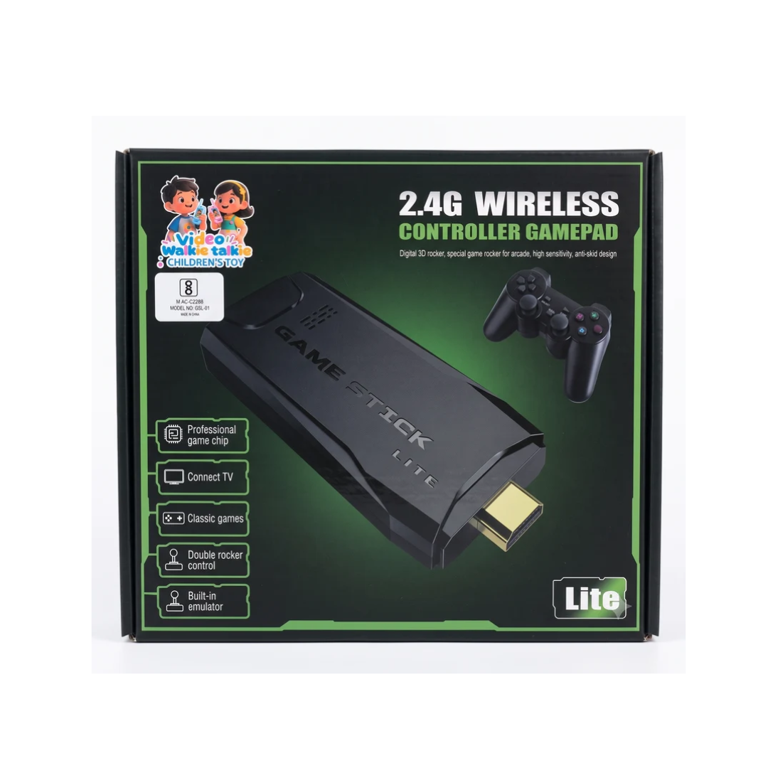 4K Ultra HD Game Stick with 2.4G Wireless Dual Controllers, 10,000+ Games Support