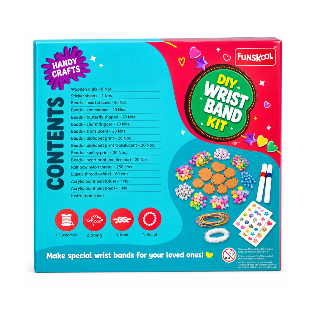 Funskool Handy Crafts DIY Wrist Band Kit | Make Your Own Friendship Bracelets with 170 Beads | Ages 5+