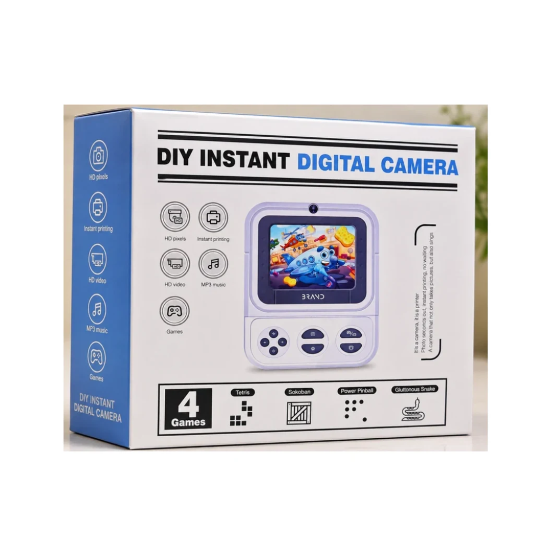 DIY Instant Digital Print Camera for Kids – HD Photo, Video, Music & Games Assorted Color