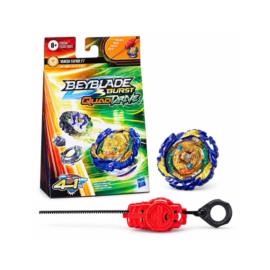 Hasbro Beyblade Burst Quaddrive Vanish Fafnir F7 | Battling Game Top Toy with Launcher
