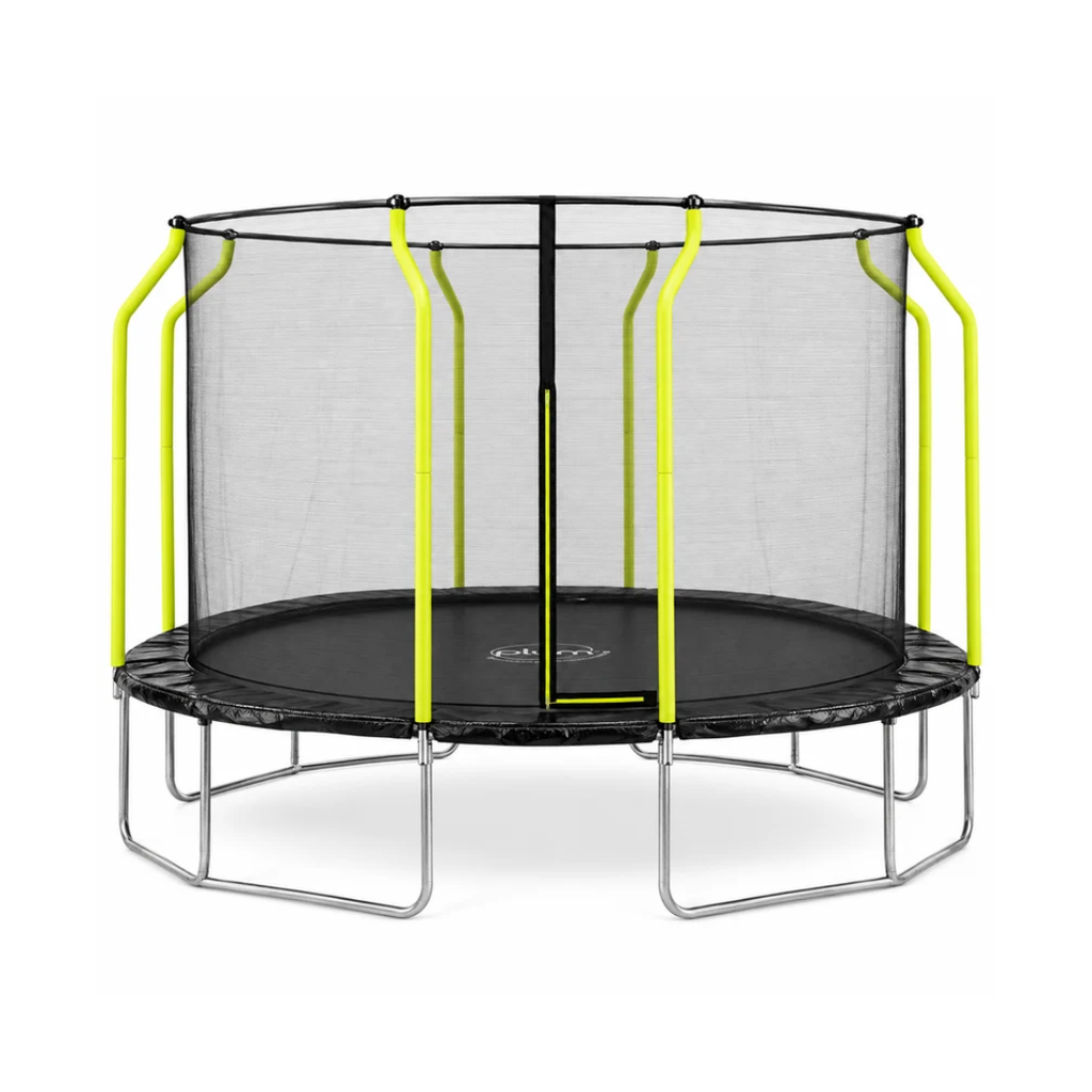 Plum Wave 12ft Springsafe Trampoline with Safety Enclosure | Black Outdoor Trampoline for Kids Ages 3–12 Years