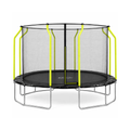 Plum Wave 12ft Springsafe Trampoline with Safety Enclosure | Black Outdoor Trampoline for Kids Ages 3–12 Years