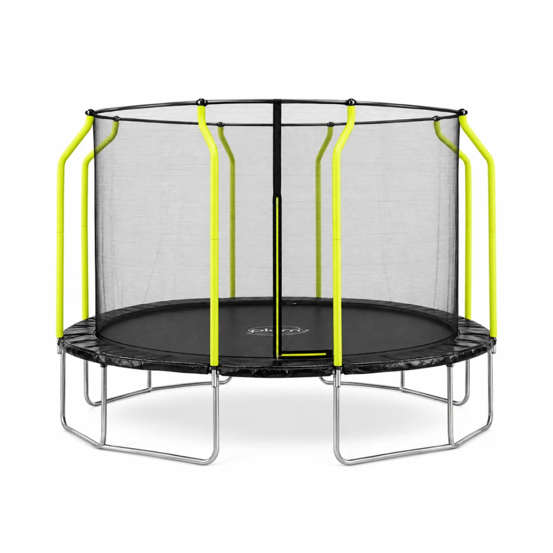Plum Wave 12ft Springsafe Trampoline with Safety Enclosure | Black Outdoor Trampoline for Kids Ages 3–12 Years