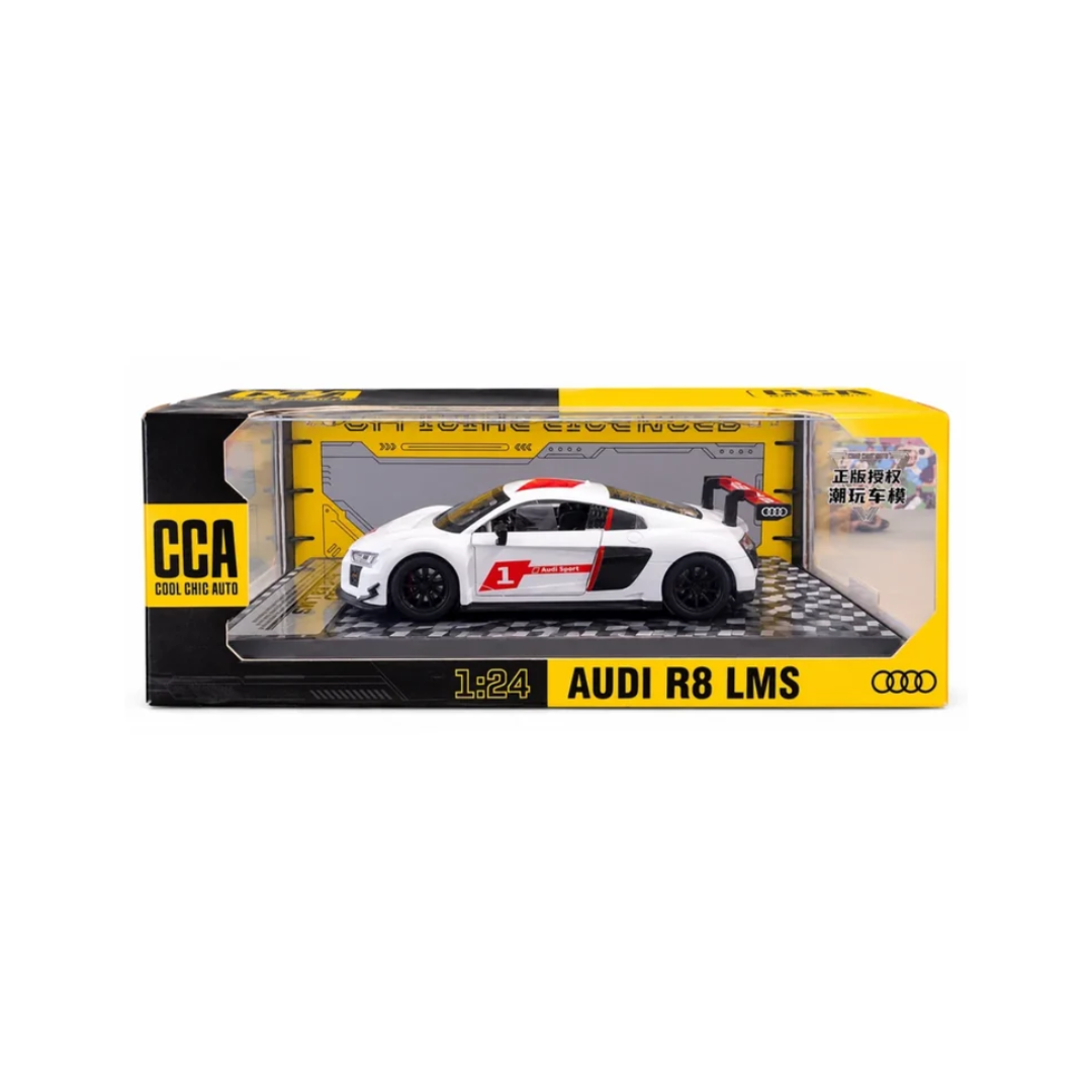 CCA Audi R8 LMS 1:24 Die-Cast Model Car – White Racing Car