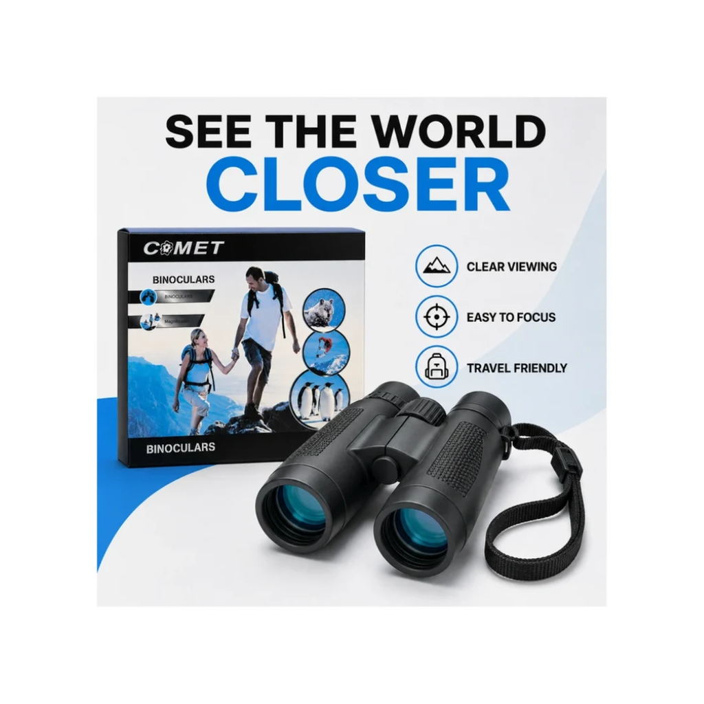 Comet High-Magnification Outdoor Binoculars for Travel, Bird Watching & Wildlife Viewing