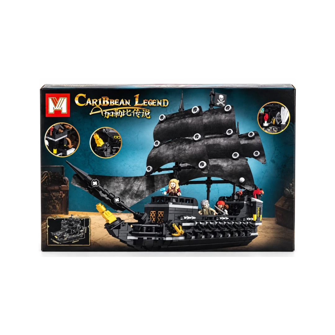 Caribbean Legend Black Pearl Pirate Ship Building Blocks Set, 678 Pieces, MG2106, Ages 6+