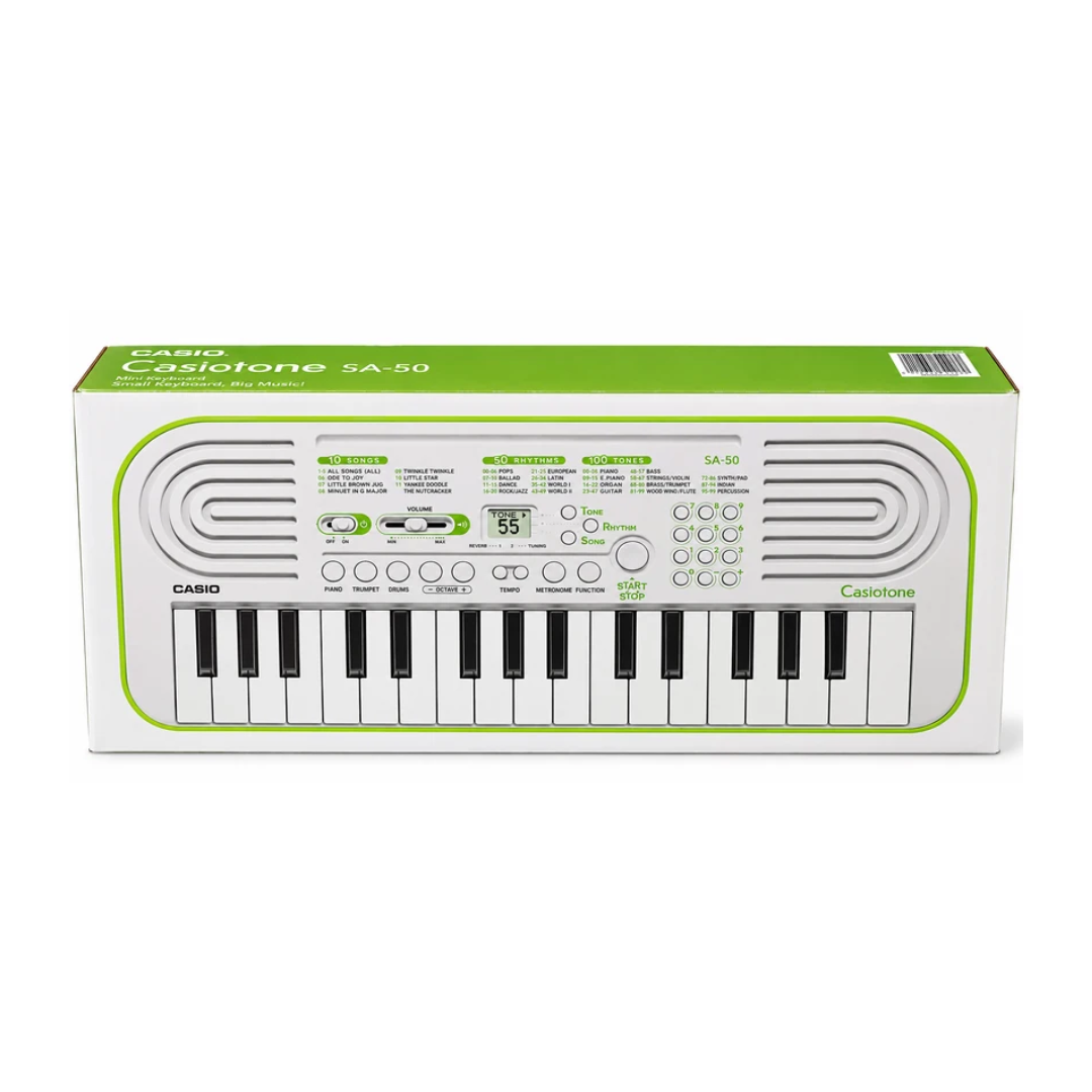 Casio Casiotone SA-50 32-Key Mini Keyboard for Kids & Beginners With Adapter