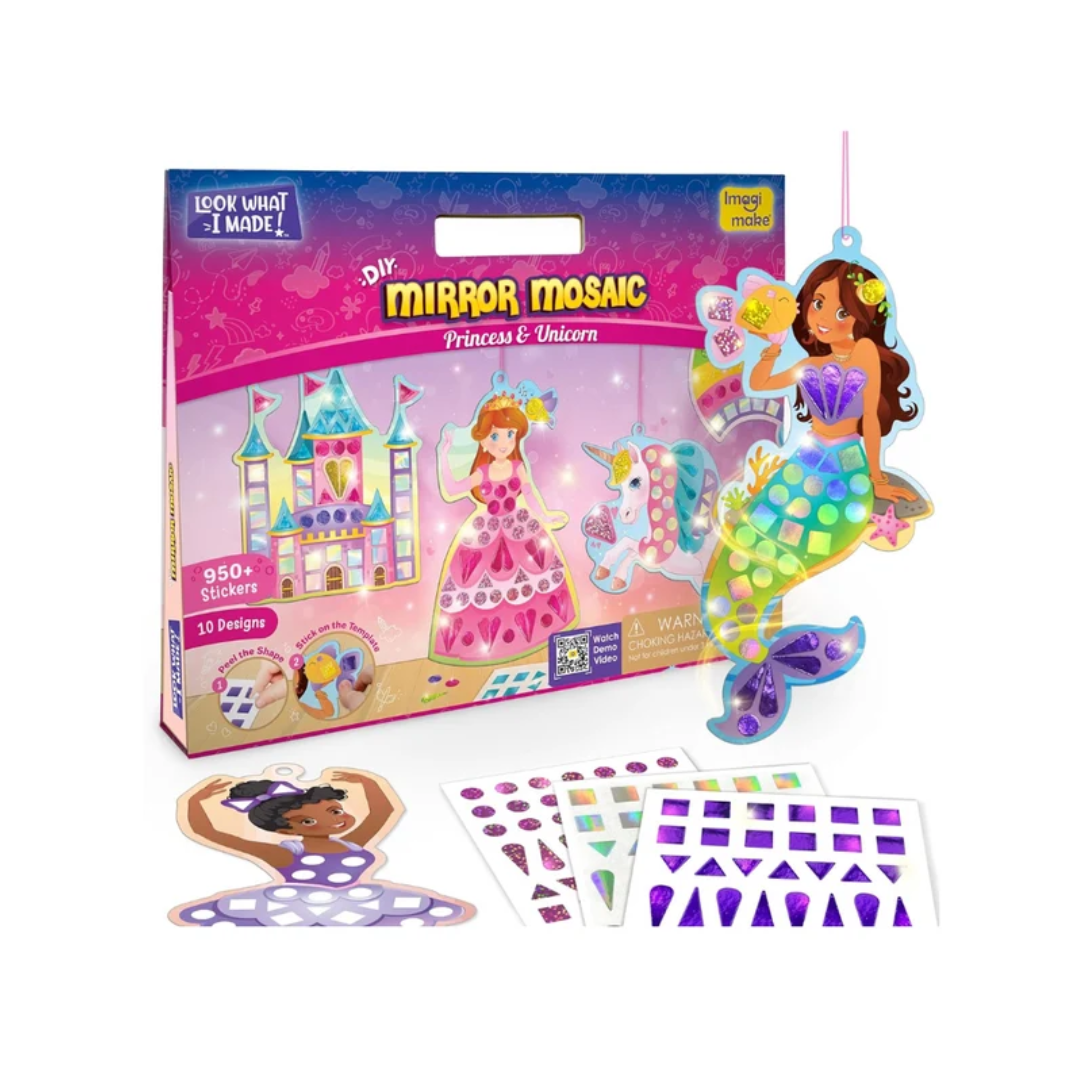 Imagimake Mirror Mosaic : Princess & Unicorn | Mess Free DIY Mosaic Craft kit