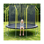 Plum Wave 12ft Springsafe Trampoline with Safety Enclosure | Black Outdoor Trampoline for Kids Ages 3–12 Years