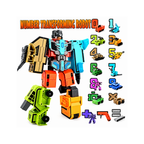 GOOEKE Distortion Digital Transforming Number Robot – 10-Piece Educational STEM Building Toy Set (Numbers 0-9) for Kids Ages 3+