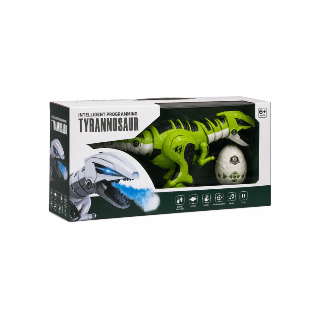remote Control Intelligent Programming Tyrannosaur Interactive Dinosaur Toy with Spray, Touch & Music