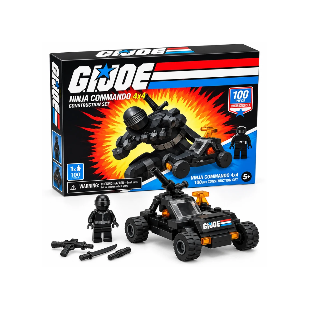G.I. Joe Ninja Commando 4x4 – 100 Piece Construction Building Blocks Set | 5+ Years