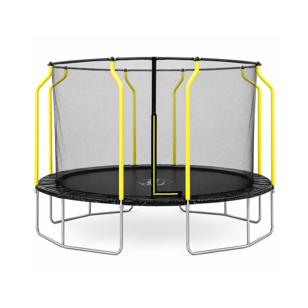 Plum Wave 10ft Springsafe Trampoline with Safety Enclosure | Black Outdoor Trampoline for Kids Ages 3–12 Years