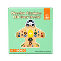 Wooden Montessori Airplane LED Busy Board Activity Toy
