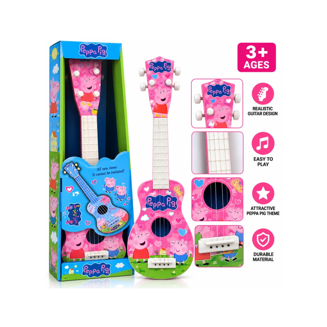 Peppa Pig Kids Acoustic Guitar Toy – Blue & Pink, Musical Instrument